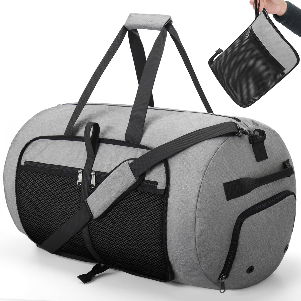 YOUNGOA Extra Large Foldable Travel Duffle Bag with Shoe Compartment – Waterproof & Lightweight