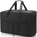 YOUNGOA Large Duffle Bag – Foldable Travel Luggage with Trolley Sleeve, Water-Resistant & Tear-Proof, Black