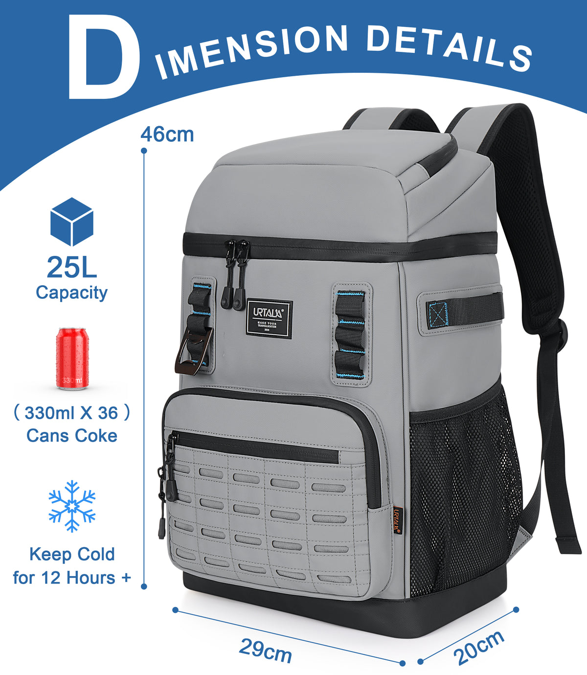 YOUNGOA 25L Insulated Cooler Backpack – 12-Hour Cold Retention & 100% Leakproof