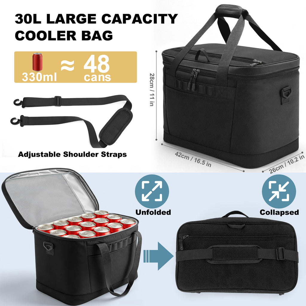 YOUNGOA 48-Can Insulated Cooler Bag 30L – Collapsible, Leakproof & Waterproof Soft Ice Chest