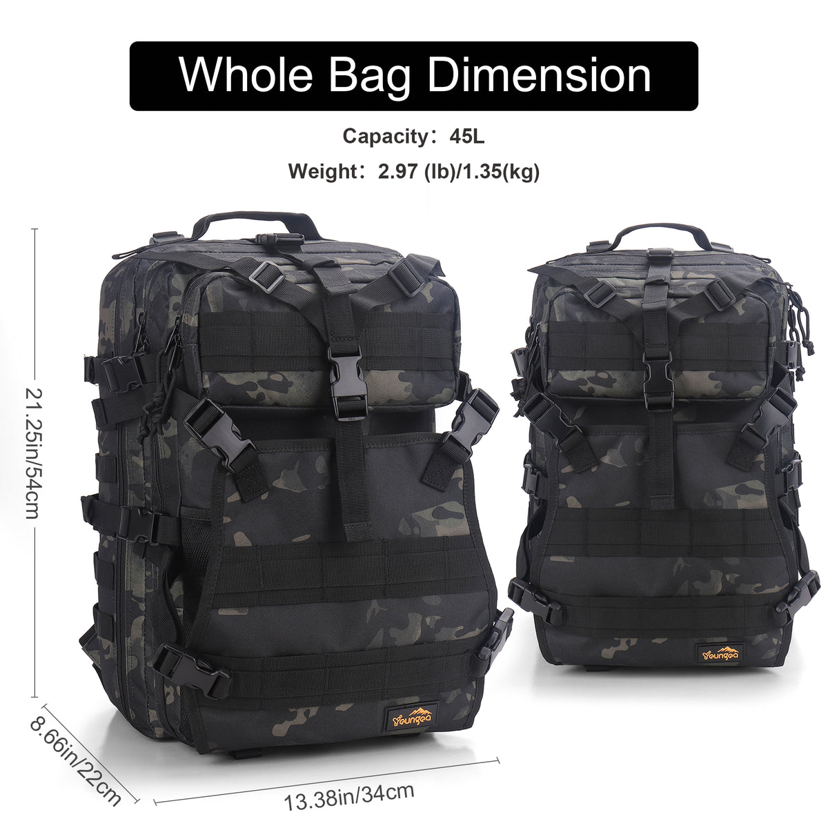 YOUNGOA 20L Motorcycle Helmet Backpack – Waterproof, Fits Full-Face Helmets, Adjustable Chest Strap
