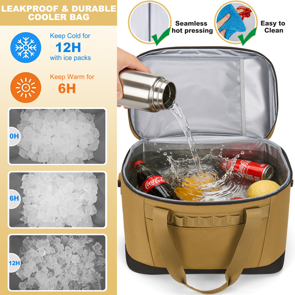 YOUNGOA 48-Can Insulated Cooler Bag 30L – Collapsible, Leakproof & Waterproof Soft Ice Chest
