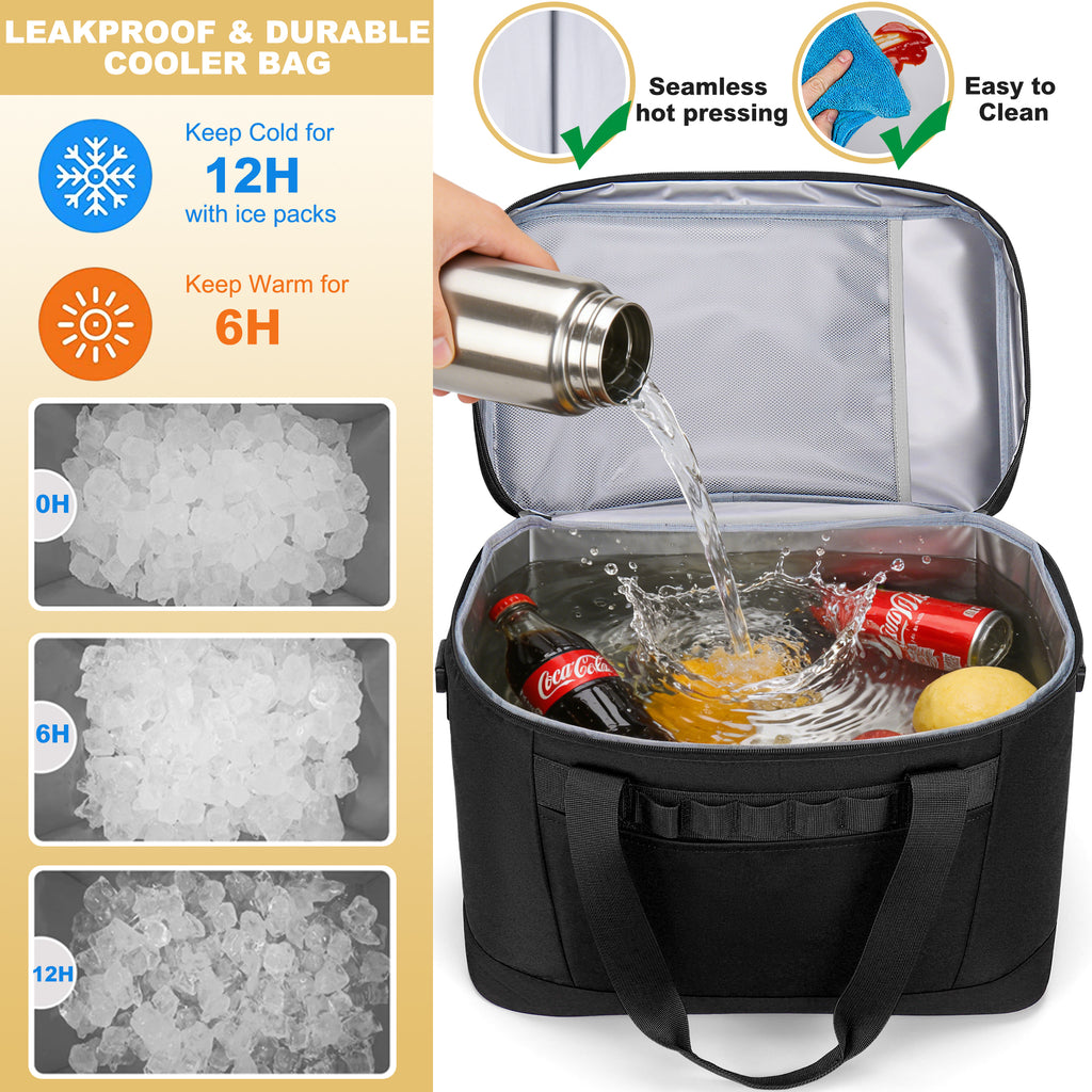 YOUNGOA 48-Can Insulated Cooler Bag 30L – Collapsible, Leakproof & Waterproof Soft Ice Chest