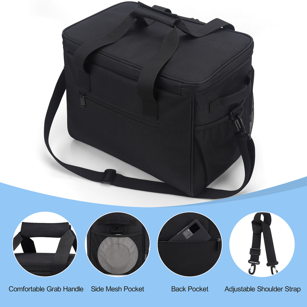 YOUNGOA Large 32L Insulated Soft Cooler Bag – Collapsible Ice Chest for 48 Cans, Portable Cooler for Beach, Camping & Travel