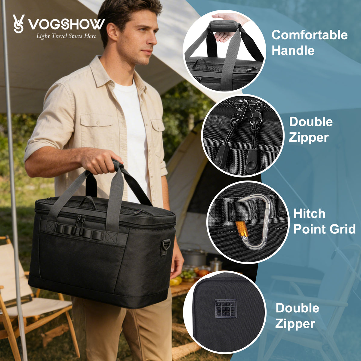 YOUNGOA 48-Can Insulated Cooler Bag 30L – Collapsible, Leakproof & Waterproof Soft Ice Chest