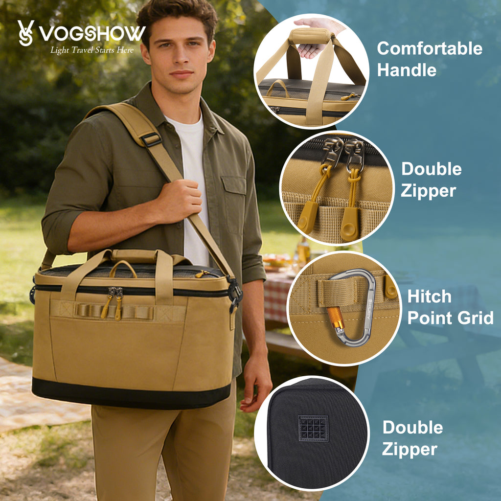 YOUNGOA 48-Can Insulated Cooler Bag 30L – Collapsible, Leakproof & Waterproof Soft Ice Chest
