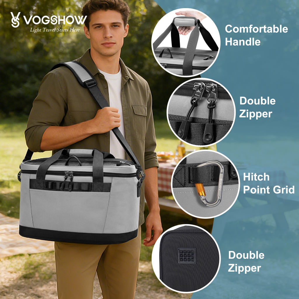 YOUNGOA 48-Can Insulated Cooler Bag 30L – Collapsible, Leakproof & Waterproof Soft Ice Chest