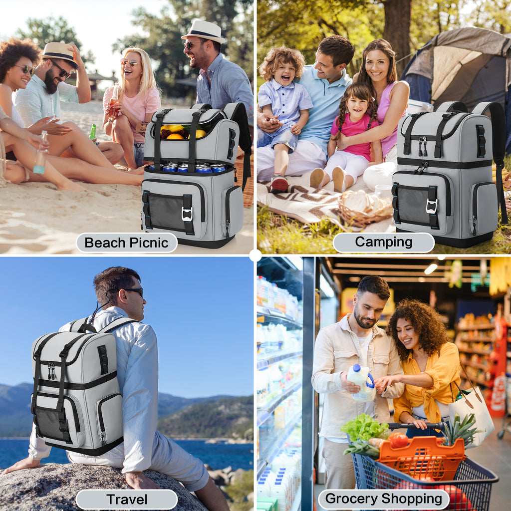 YOUNGOA 26L Insulated Cooler Backpack – 44-Can Leakproof Travel Backpack Cooler for Beach, Camping & Hiking