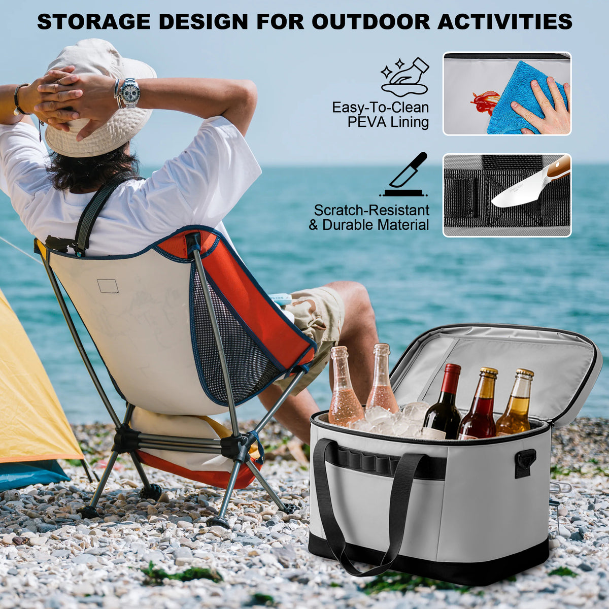 YOUNGOA 48-Can Insulated Cooler Bag 30L – Collapsible, Leakproof & Waterproof Soft Ice Chest