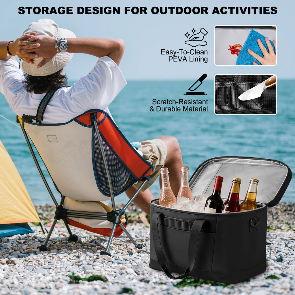 YOUNGOA 48-Can Insulated Cooler Bag 30L – Collapsible, Leakproof & Waterproof Soft Ice Chest