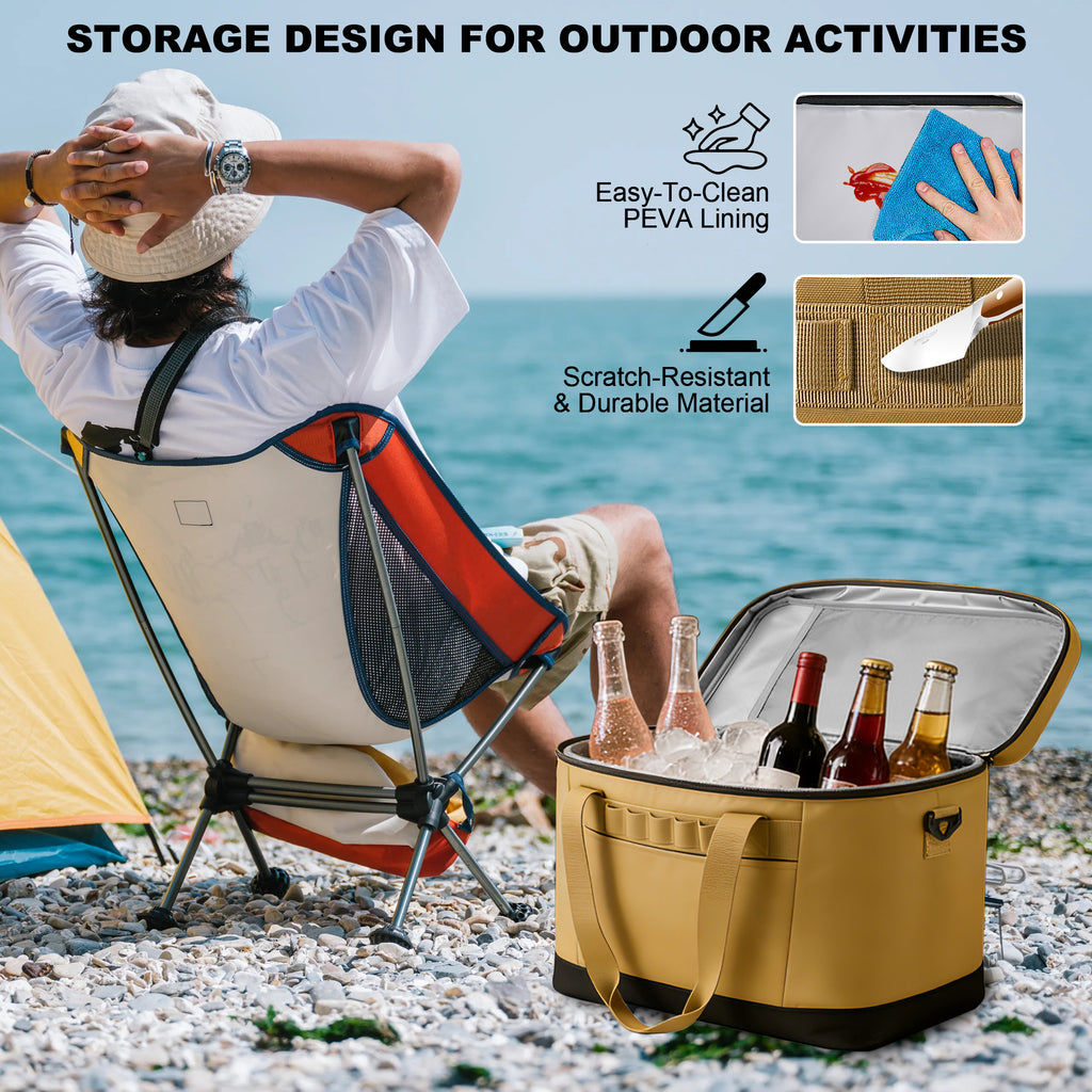 YOUNGOA 48-Can Insulated Cooler Bag 30L – Collapsible, Leakproof & Waterproof Soft Ice Chest