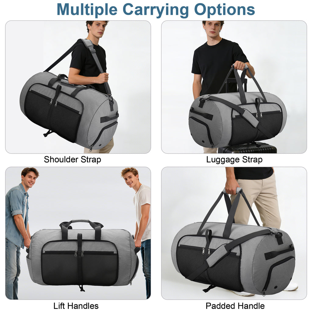 YOUNGOA Extra Large Foldable Travel Duffle Bag with Shoe Compartment – Waterproof & Lightweight