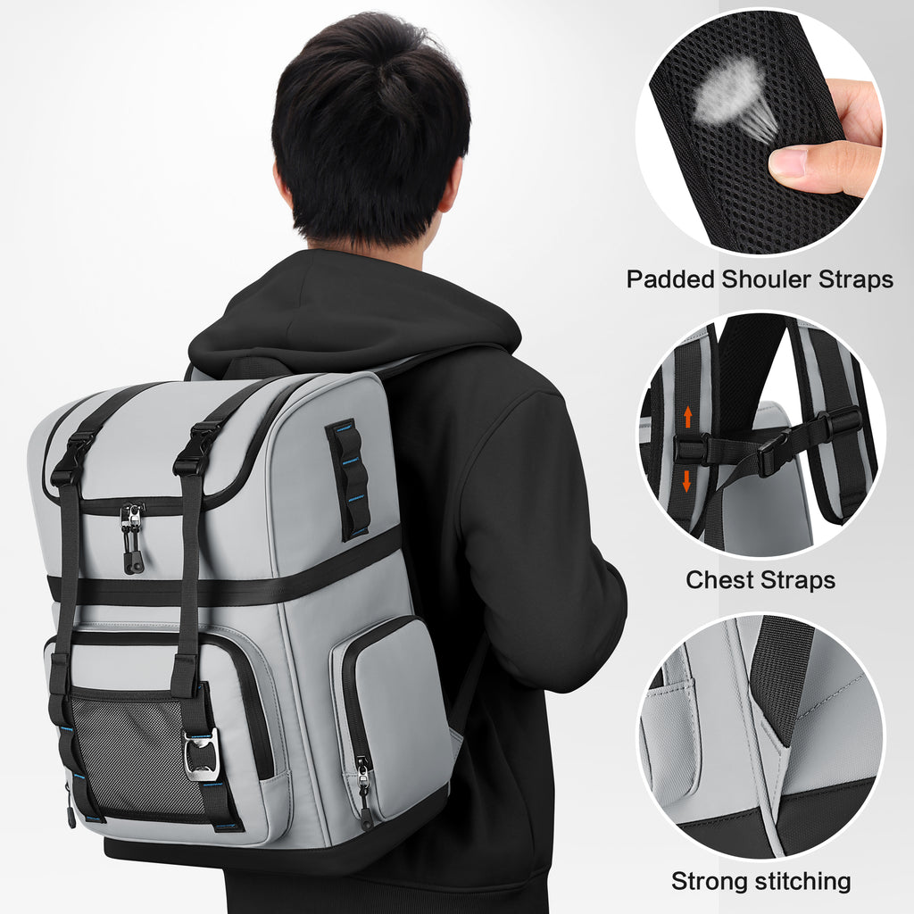 YOUNGOA 26L Insulated Cooler Backpack – 44-Can Leakproof Travel Backpack Cooler for Beach, Camping & Hiking
