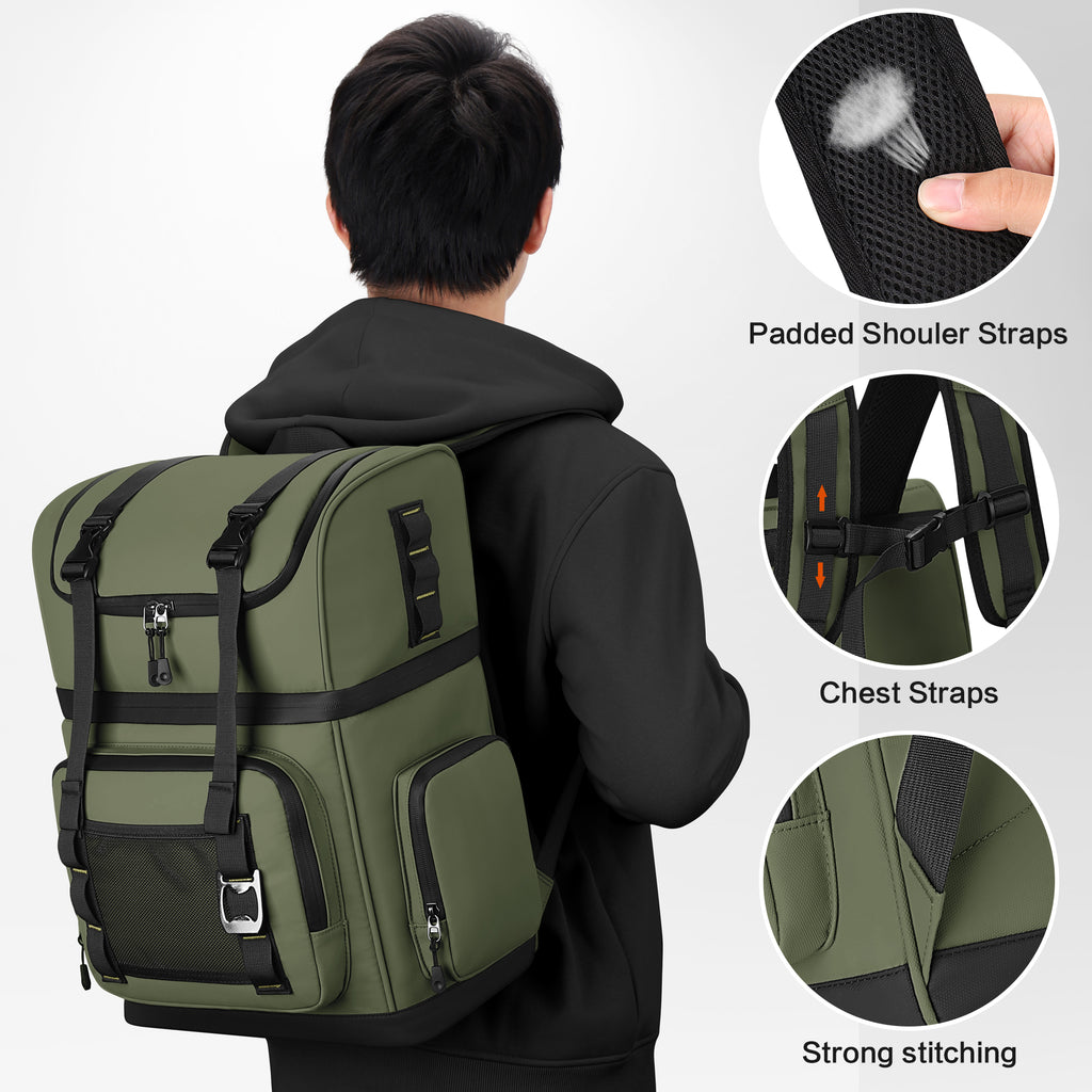 YOUNGOA 26L Insulated Cooler Backpack – 44-Can Leakproof Travel Backpack Cooler for Beach, Camping & Hiking